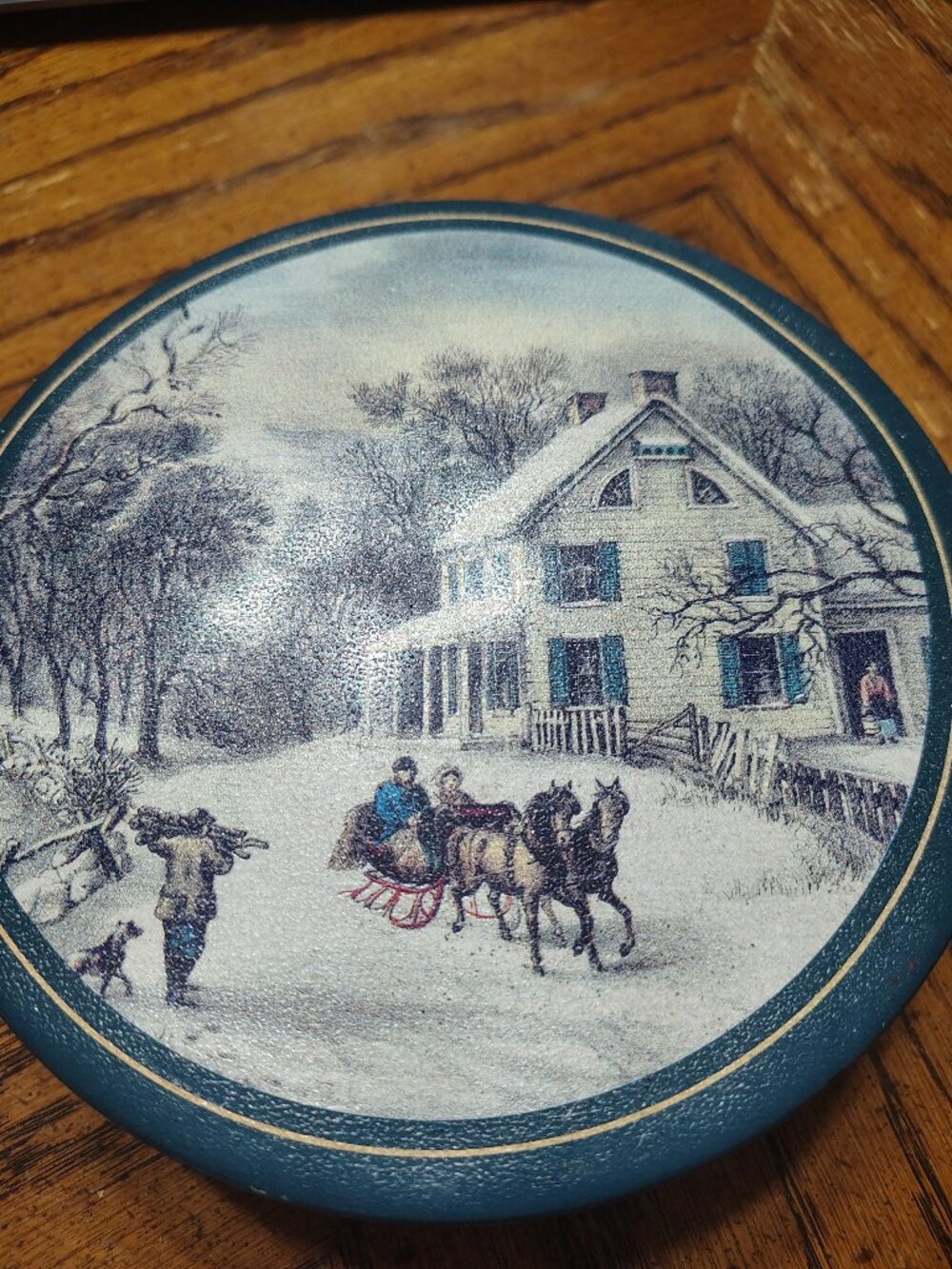 Empty Winter Scene Tin Box